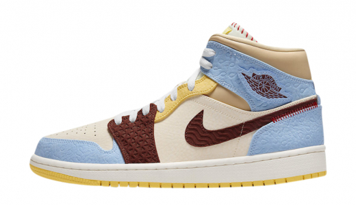 Maison Chateau x Air Jordan 1 Mid Fearless White/Blue-Brown CU2803-200