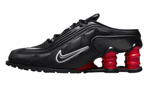 Martine Rose x Nike WMNS Shox MR4 Black Black/Metallic Silver-Comet Red DQ2401-001