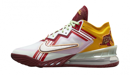 Mimi Plange x Nike LeBron 18 Low Higher Learning Burgundy/Mustard-Pink CV7562-102