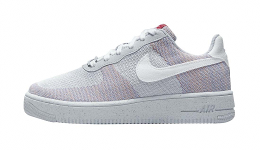 Nike Air Force 1 Crater Flyknit Wolf Grey Wolf Grey/White-Pure Platinum-Gym Red DC4831-002