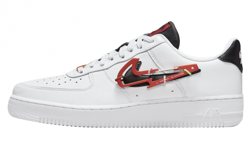 Nike Air Force 1 Low Carabiner Swoosh White Habanero Red White/Black-Pomegranate-Habanero Red DH7579-100