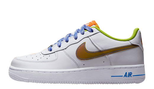 Nike Air Force 1 Low GS Iridescent Swoosh White/Green-Blue DQ7767-100