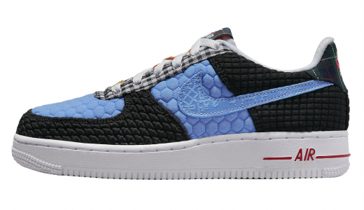 Nike Air Force 1 Low GS Multi Material Black/University Blue-White-University Red-Metallic Gold DZ5302-001