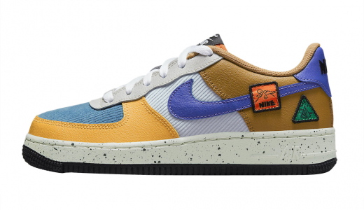 Nike Air Force 1 Low GS University Gold Light Bone University Gold/Light Bone-Starfish Orange-Blue Stone DO4657-740