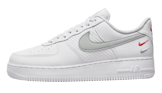 Nike Air Force 1 Low Mini Swooshes White Grey White/Grey-Red FD0666-100