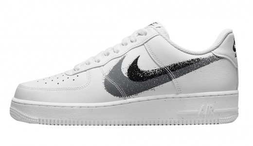 Nike Air Force 1 Low Spray Paint Swooshes White/Black-Grey FD0660-100