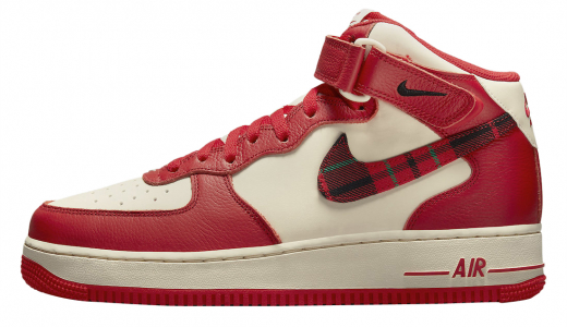 Nike Air Force 1 Mid Plaid Cream Red Cream/Red DV0792-101