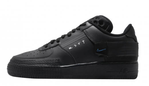 Nike Air Force 1 Type Black Photo Blue Black/Photo Blue-platinum Tint AT7859001