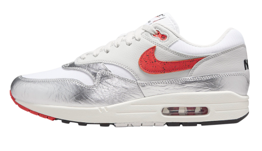 Nike Air Max 1 Hot Sauce White/Chile Red-Metallic Silver-Neutral Grey-Sail-Fir HF7746-100