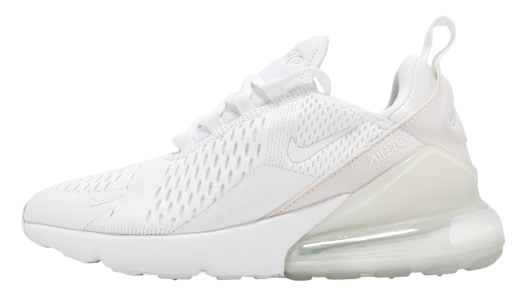 Nike Air Max 270 GS White / White Metallic Silver White/White Metallic Silver 943345103