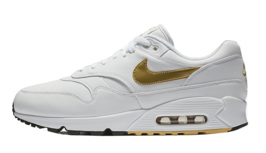 Nike Air Max 90/1 White Metallic Gold White/Metallic Gold-Black AJ7695-102