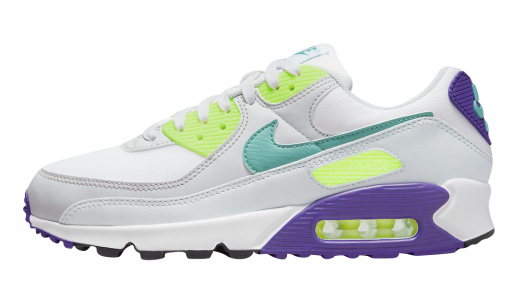 Nike Air Max 90 White Volt White/Volt-Teal-Purple DH5072-100