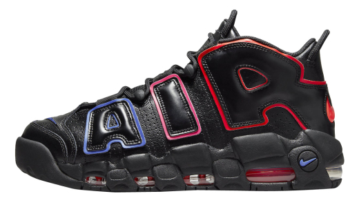 Nike Air More Uptempo Electric Black Black/Bright Crimson-Racer Blue FD0729-001