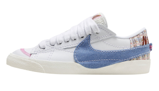 Nike Blazer Low Jumbo Denim Swoosh White/Blue-Pink FJ7741-141