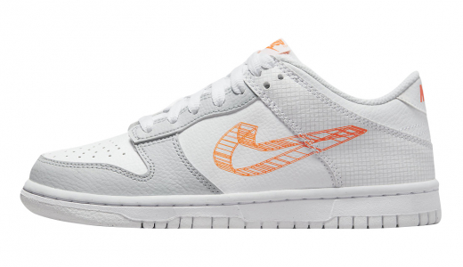 Nike Dunk Low GS 3D Swoosh White/Grey-Orange DR0171-100