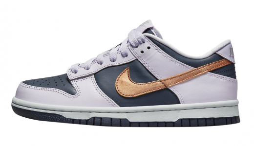 Nike Dunk Low GS Copper Swoosh Navy/Lilac-Copper DX1663-400