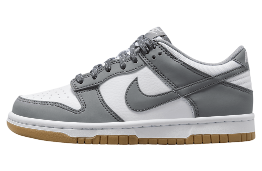 Nike Dunk Low GS Reflective Grey White/Smoke Grey-Light Iron Ore-Gum Light Brown-Reflect Silver FV0374-100