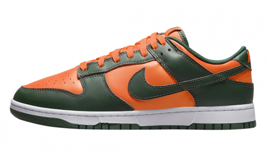 Nike Dunk Low Miami Hurricanes Gorge Green/White-Total Orange-Gorge Green DD1391-300