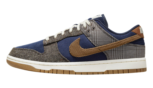 Nike Dunk Low Tweed Corduroy Midnight Navy/Ale Brown-Pale Ivory FQ8746-410