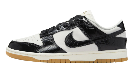 Nike Dunk Low WMNS Black Croc Phantom/Black-Sail-Gum Light Brown FJ2260-003