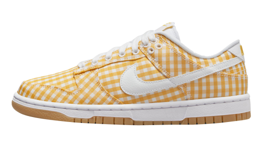 Nike Dunk Low Yellow Gingham Vivid Sulfur/White-Gum Light Brown DZ2777-700