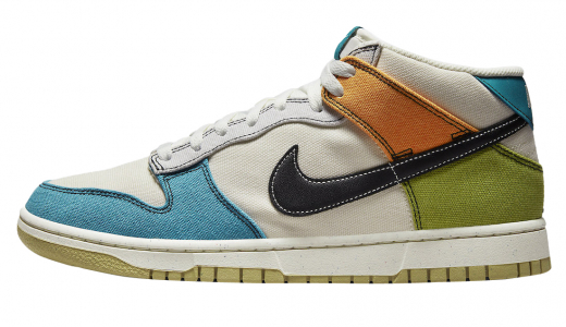 Nike Dunk Mid Pale Ivory Pale Ivory/Black-Mineral Teal-Moss-Alpha Orange-Team Gold DV0830-100