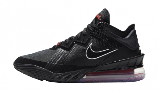 Nike LeBron 18 Low Black University Red Black/White-University Red CV7562-001