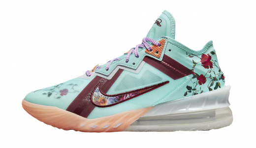 Nike LeBron 18 Low Floral Turquouise/Burgundy CV7562-400