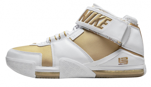 Nike LeBron 2 Maccabi White/Metallic Gold-Varsity Crimson DJ4892-100