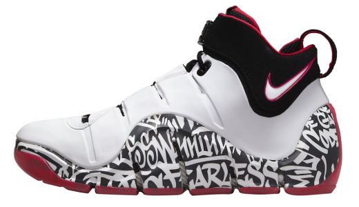 Nike LeBron 4 Graffiti 2023 White/White-Black-University Red DJ4888-100