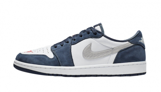 Nike SB x Air Jordan 1 Low Midnight Navy Midnight Navy/White-Ember Glow-Metallic Silver CJ7891-400