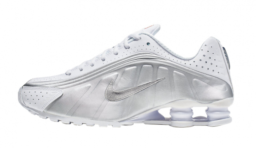 Nike Shox R4 White Metallic White/White/Metallic Silver-Bright Crimson 104265-131