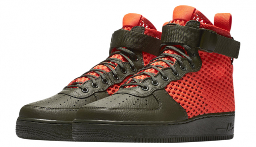 Nike Special Field Air Force 1 Mid Cargo Khaki Cargo Khaki/Total Crimson AA7345-300