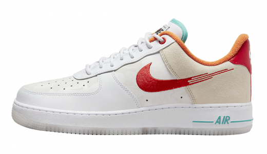 Nike WMNS Air Force 1 Low Just Do It Summit White/University Red-White-Washed Teal-Sanddrift-Safety Orange FD4205-161