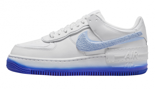 Nike WMNS Air Force 1 Shadow Chenille Swoosh White/Blue FJ4567-100