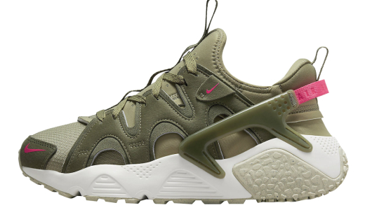 Nike WMNS Air Huarache Craft Medium Olive Medium Olive/Hyper Pink-Neutral Olive-Sail-Beach DQ8031-200