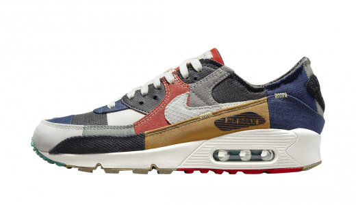 Nike WMNS Air Max 90 Legacy College Navy/Light Bone-Sail-Chile Red DJ4878-400