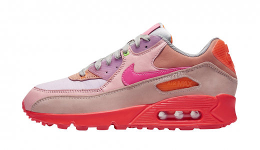 Nike WMNS Air Max 90 Premium Platinum Crimson Platinum/Crimson-Bright Purple CT3449-600