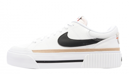 Nike WMNS Court Legacy Lift White Black White/Black-hemp-team Orange DM7590100