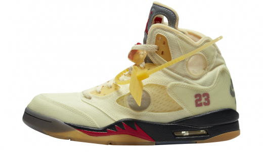 Off-White x Air Jordan 5 Sail Sail/Fire Red-Muslin-Black DH8565-100