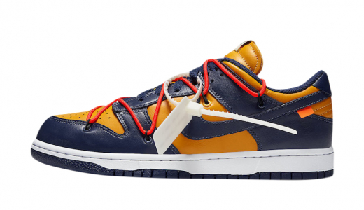 Off-White x Nike Dunk Low University Gold University Gold/Midnight Navy-White CT0856-700