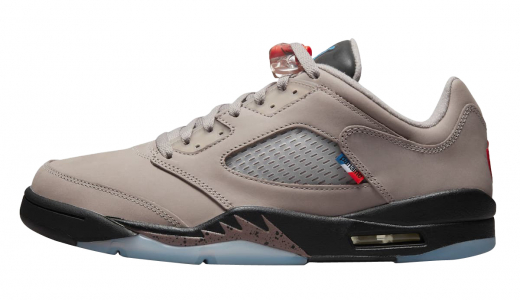 PSG x Air Jordan 5 Low Pumice/Black/Game Royal-Plum Eclipse-Bright Crimson DX6325-204