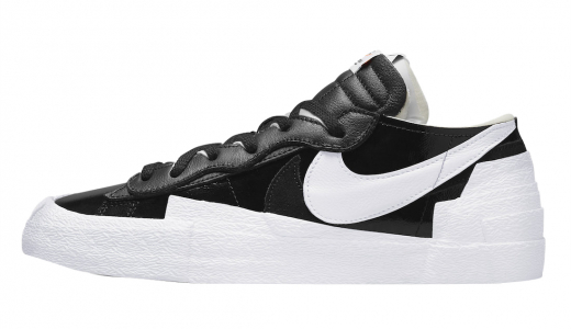 sacai x Nike Blazer Low Black Patent Black/White DM6443-001