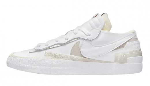 sacai x Nike Blazer Low White Patent White/Grey DM6443-100