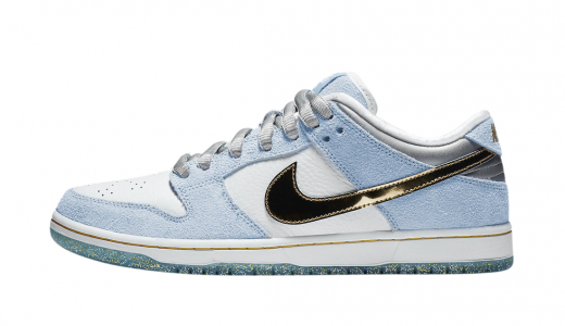 Sean Cliver x Nike SB Dunk Low Holiday Special White/Psychic Blue-Metallic Gold DC9936-100