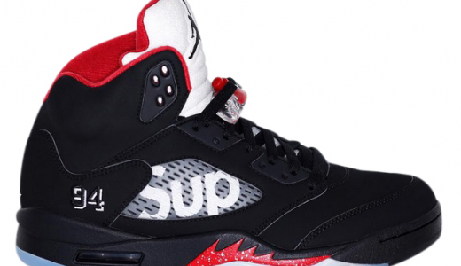 Supreme x Air Jordan 5 Black Black / Fire Red 824371001