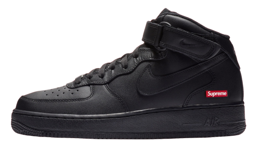 Supreme x Nike Air Force 1 Mid Black Black/Black-Black FZ8784-001