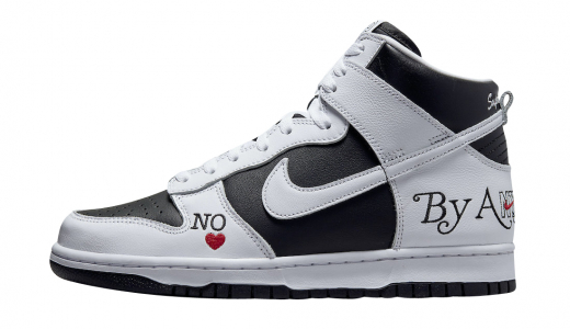 Supreme x Nike SB Dunk High By Any Means Black White Black/White-Varsity Red DN3741-002