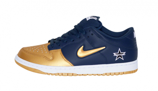 Supreme x Nike SB Dunk Low Metallic Gold Metallic Gold/Metallic Gold-Navy-White CK3480-700