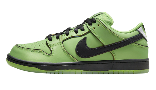 The Powerpuff Girls x Nike SB Dunk Low Buttercup Mean Green/Black-Lotus Pink FZ8319-300